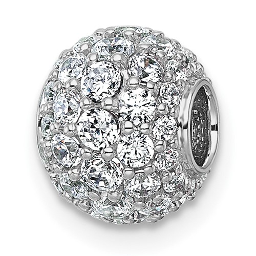 14K White Gold 1 Carat Lab Grown Diamond VS+ F+ Complete Sphere Slide Pendant