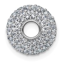 14K White Gold 1.88 Carat Lab Grown Diamond VS+ F+ Complete Sphere Slide Pendant view 2