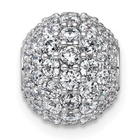 14K White Gold 1.88 Carat Lab Grown Diamond VS+ F+ Complete Sphere Slide Pendant view 3