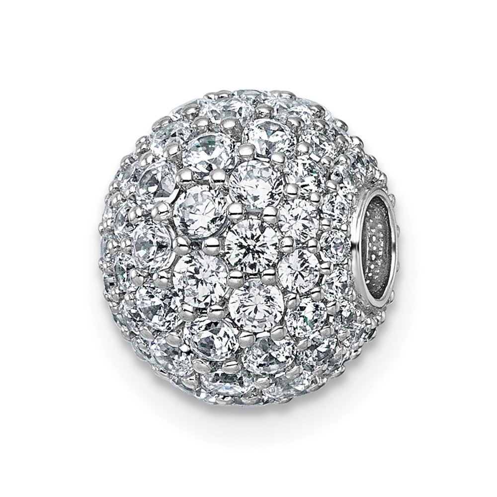 14K White Gold 1.88 Carat Lab Grown Diamond VS+ F+ Complete Sphere Slide Pendant