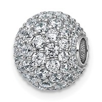 14K White Gold 1.88 Carat Lab Grown Diamond VS+ F+ Complete Sphere Slide Pendant view 1