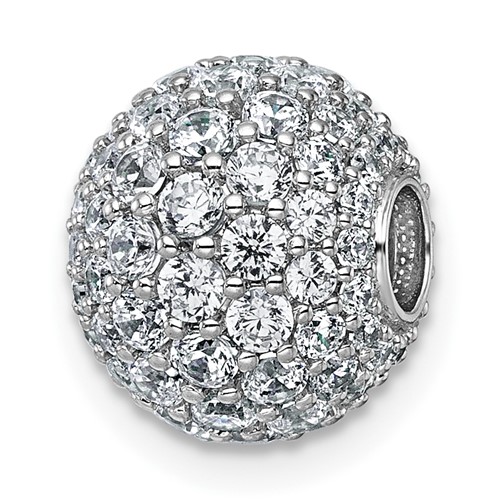 14K White Gold 1.88 Carat Lab Grown Diamond VS+ F+ Complete Sphere Slide Pendant