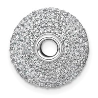 14K White Gold 4.33 Carat Lab Grown Diamond VS+ F+ Complete Sphere Slide Pendant view 2