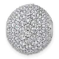 14K White Gold 4.33 Carat Lab Grown Diamond VS+ F+ Complete Sphere Slide Pendant view 3