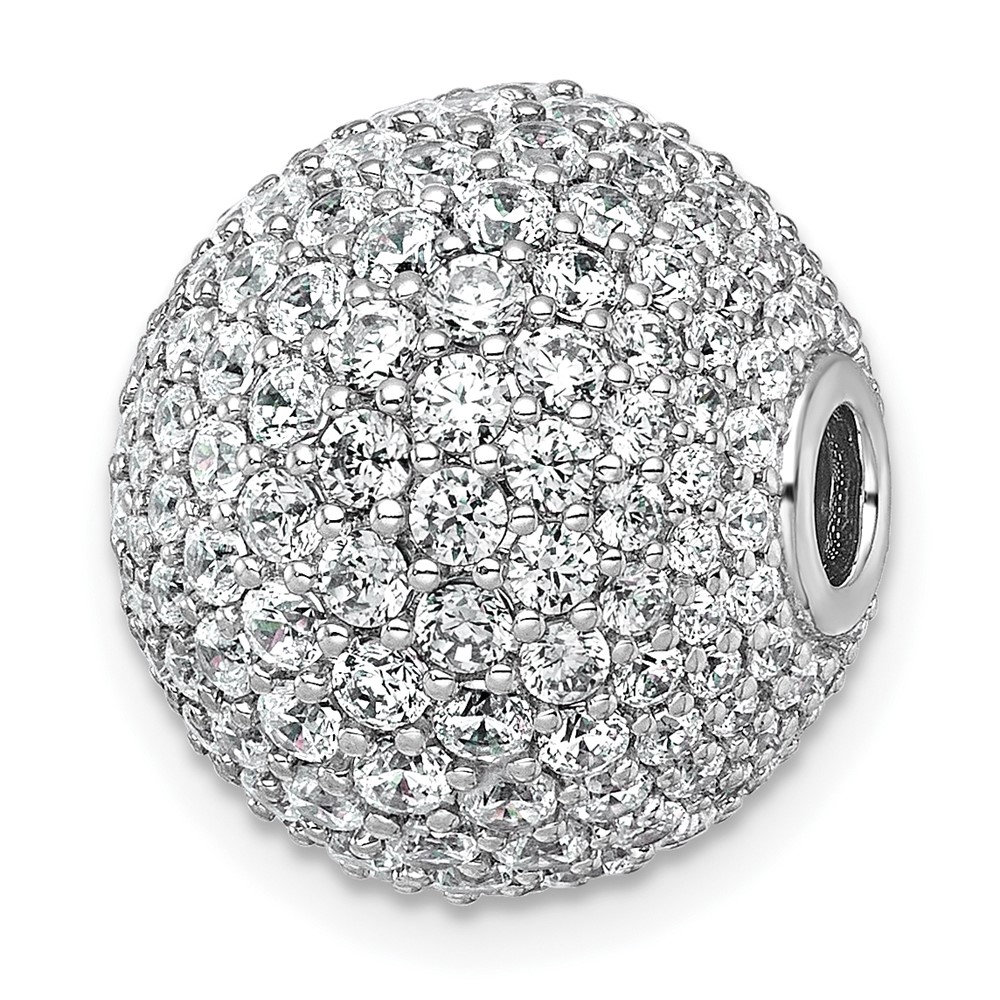 14K White Gold 4.33 Carat Lab Grown Diamond VS+ F+ Complete Sphere Slide Pendant
