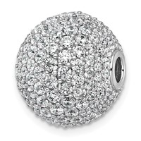 14K White Gold 4.33 Carat Lab Grown Diamond VS+ F+ Complete Sphere Slide Pendant view 1