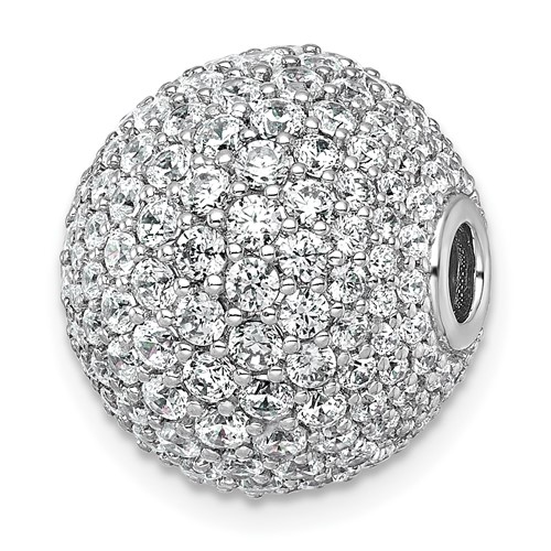 14K White Gold 4.33 Carat Lab Grown Diamond VS+ F+ Complete Sphere Slide Pendant