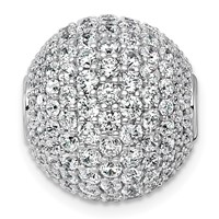 14K White Gold 4.33 Carat Lab Grown Diamond VS+ F+ Complete Sphere Slide Pendant view 3