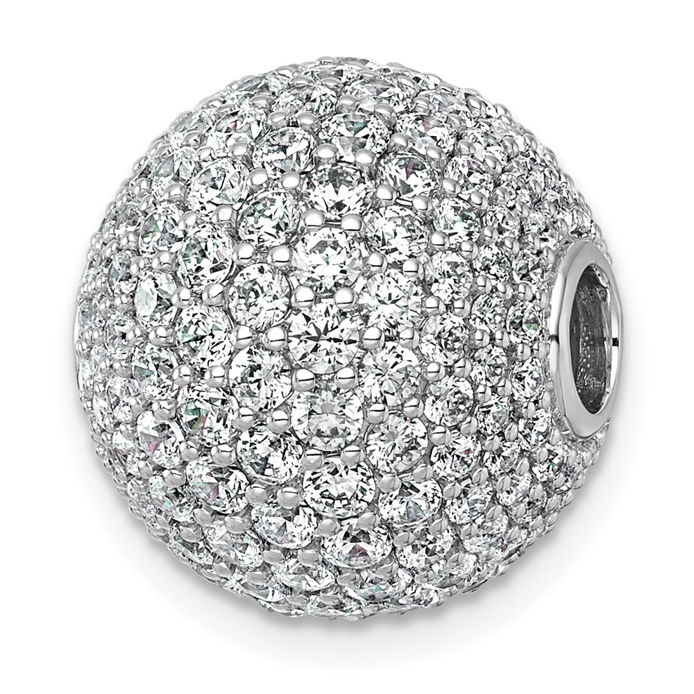 14K White Gold 4.33 Carat Lab Grown Diamond VS+ F+ Complete Sphere Slide Pendant