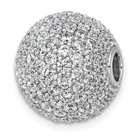 14K White Gold 4.33 Carat Lab Grown Diamond VS+ F+ Complete Sphere Slide Pendant view 1