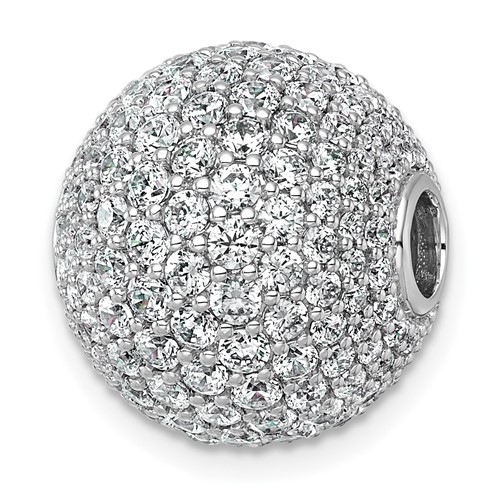 14K White Gold 4.33 Carat Lab Grown Diamond VS+ F+ Complete Sphere Slide Pendant