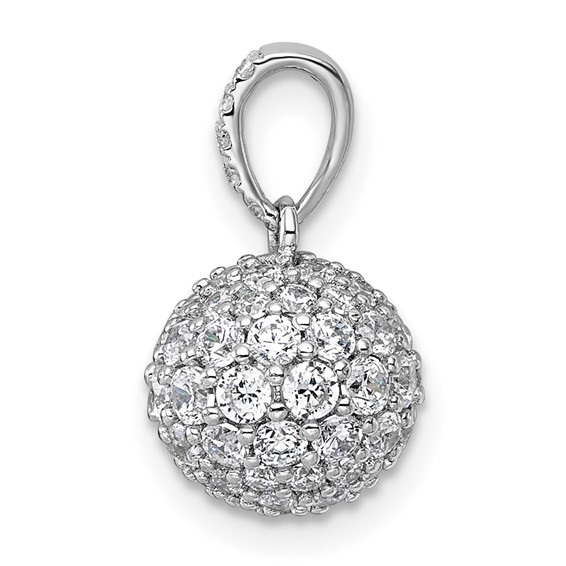 Gold Lab Grown Diamond Pave Ball Pendant