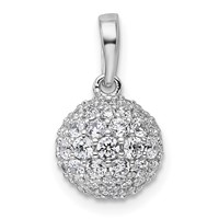 14K White Gold 1.50 Carat Lab Grown Diamond VS+ F+ Complete Sphere Pendant view 3