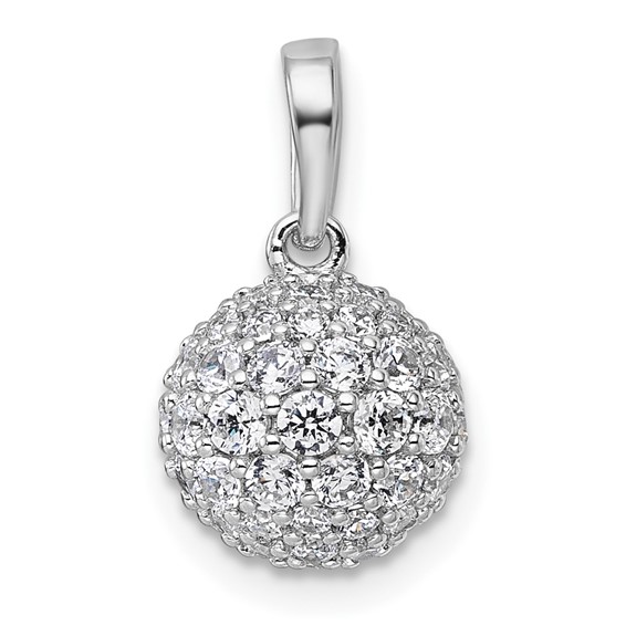 Gold Lab Grown Diamond Pave Ball Pendant