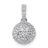14K White Gold 1.50 Carat Lab Grown Diamond VS+ F+ Complete Sphere Pendant view 1