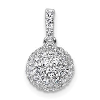 Gold Lab Grown Diamond Pave Ball Pendant
