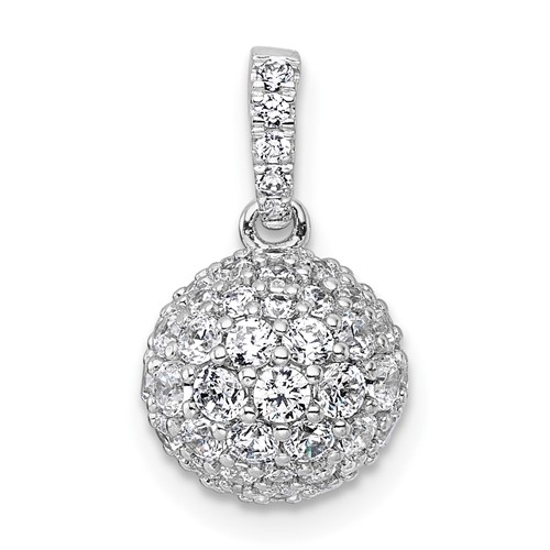 14K White Gold 1.50 Carat Lab Grown Diamond VS+ F+ Complete Sphere Pendant