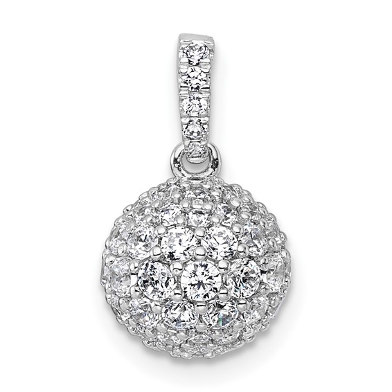 Gold Lab Grown Diamond Pave Ball Pendant