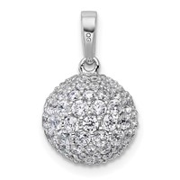 14K White Gold 2.12 Carat Lab Grown Diamond VS+ F+ Complete Sphere Pendant view 3