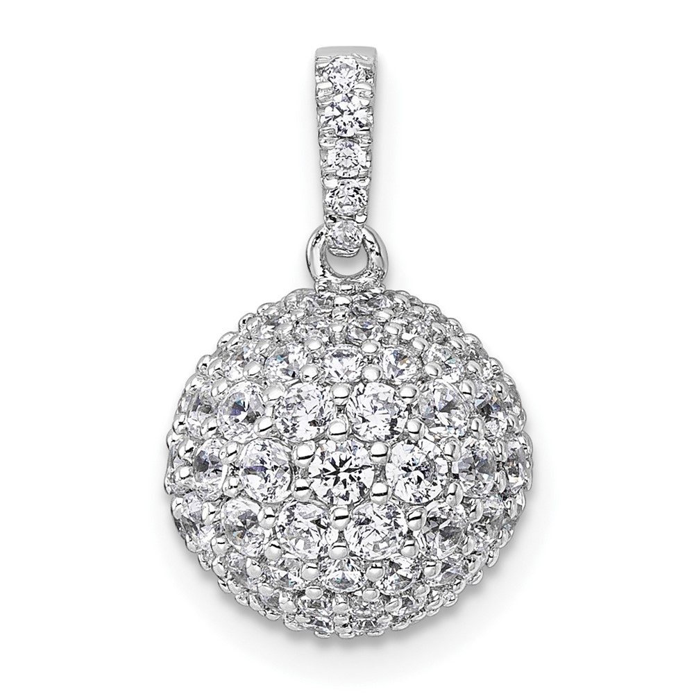14K White Gold 2.12 Carat Lab Grown Diamond VS+ F+ Complete Sphere Pendant