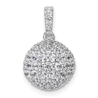 14K White Gold 2.12 Carat Lab Grown Diamond VS+ F+ Complete Sphere Pendant view 1