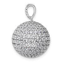 14K White Gold 4.62 Carat Lab Grown Diamond VS+ F+ Complete Sphere Pendant view 2