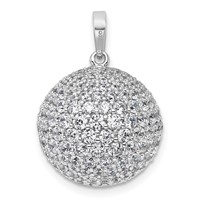 14K White Gold 4.62 Carat Lab Grown Diamond VS+ F+ Complete Sphere Pendant view 3
