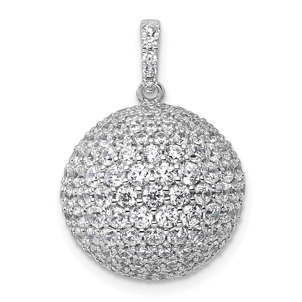 14K White Gold 4.62 Carat Lab Grown Diamond VS+ F+ Complete Sphere Pendant