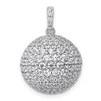 14K White Gold 4.62 Carat Lab Grown Diamond VS+ F+ Complete Sphere Pendant view 1