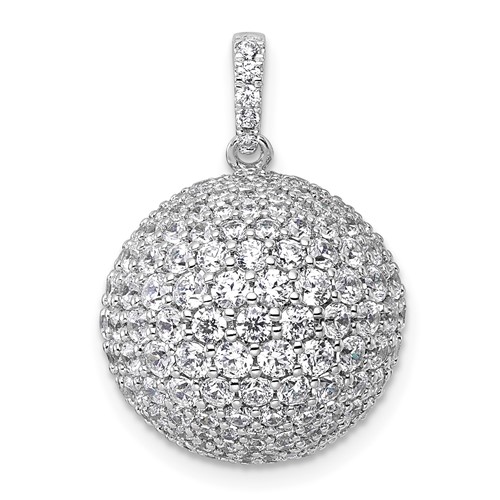 14K White Gold 4.62 Carat Lab Grown Diamond VS+ F+ Complete Sphere Pendant