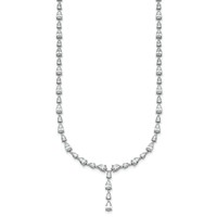 14K White Gold 10.33 Carat Lab Grown Diamond VS+ F+ Complete Fashion Tennis Necklace, 18" view 2