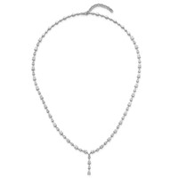 14K White Gold 10.33 Carat Lab Grown Diamond VS+ F+ Complete Fashion Tennis Necklace, 18" view 4
