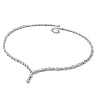 14K White Gold 10.33 Carat Lab Grown Diamond VS+ F+ Complete Fashion Tennis Necklace, 18" view 5