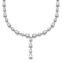14K White Gold 10.33 Carat Lab Grown Diamond VS+ F+ Complete Fashion Tennis Necklace, 18" view 1
