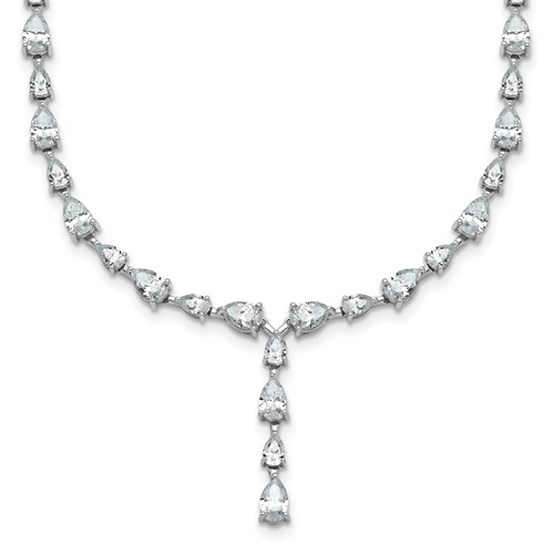 14K White Gold 10.33 Carat Lab Grown Diamond VS+ F+ Complete Fashion Tennis Necklace, 18"