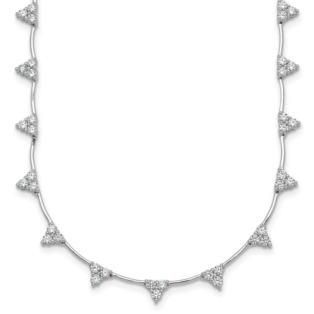 14K White Gold 2.12 Carat Lab Grown Diamond VS+ F+ Complete Fashion Tennis Necklace, 18"