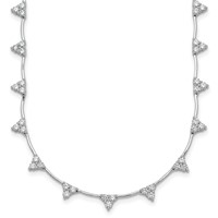 14K White Gold 2.12 Carat Lab Grown Diamond VS+ F+ Complete Fashion Tennis Necklace, 18" view 1