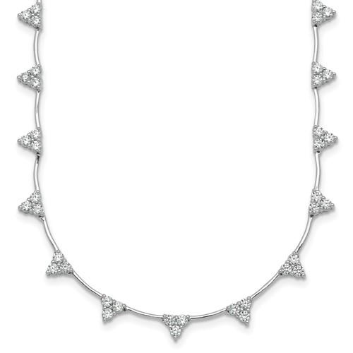 14K White Gold 2.12 Carat Lab Grown Diamond VS+ F+ Complete Fashion Tennis Necklace, 18"
