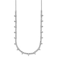 14K White Gold 4 Carat Lab Grown Diamond VS+ F+ Complete Fashion Tennis Necklace, 18" view 2