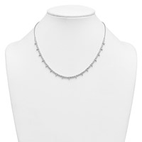 14K White Gold 4 Carat Lab Grown Diamond VS+ F+ Complete Fashion Tennis Necklace, 18" view 3