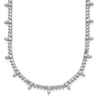 14K White Gold 4 Carat Lab Grown Diamond VS+ F+ Complete Fashion Tennis Necklace, 18" view 1