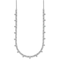 14K White Gold 4 Carat Lab Grown Diamond VS+ F+ Complete Fashion Tennis Necklace, 18" view 2