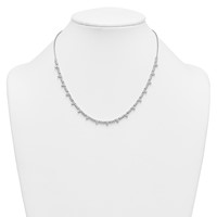 14K White Gold 4 Carat Lab Grown Diamond VS+ F+ Complete Fashion Tennis Necklace, 18" view 3
