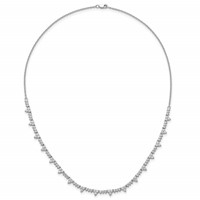 14K White Gold 4 Carat Lab Grown Diamond VS+ F+ Complete Fashion Tennis Necklace, 18" view 4