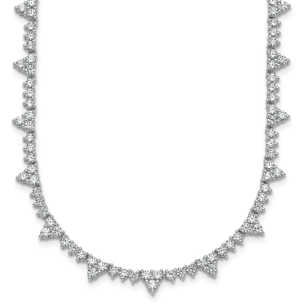 14K White Gold 4 Carat Lab Grown Diamond VS+ F+ Complete Fashion Tennis Necklace, 18"