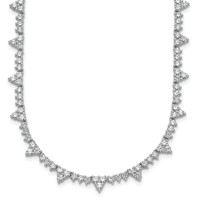14K White Gold 4 Carat Lab Grown Diamond VS+ F+ Complete Fashion Tennis Necklace, 18" view 1