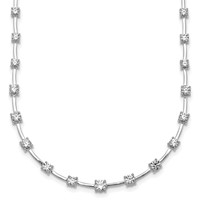 14K White Gold 2 Carat Lab Grown Diamond VS+ F+ Complete Fashion Tennis Necklace, 18" view 1