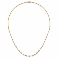 14K Yellow Gold 2 Carat Lab Grown Diamond VS+ F+ Complete Fashion Tennis Necklace, 18" view 4