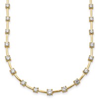 14K Yellow Gold 2 Carat Lab Grown Diamond VS+ F+ Complete Fashion Tennis Necklace, 18" view 1
