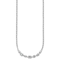 14K White Gold 2.12 Carat Lab Grown Diamond VS+ F+ Complete Necklace with 0.50in Ext. Fashion Tennis, 17.5" view 2